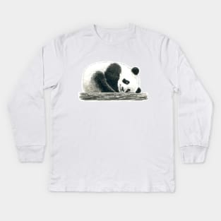 Panda bear Kids Long Sleeve T-Shirt